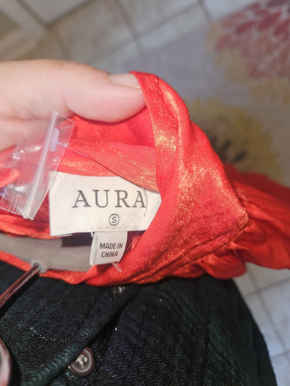 AURA Red Satin Shirt